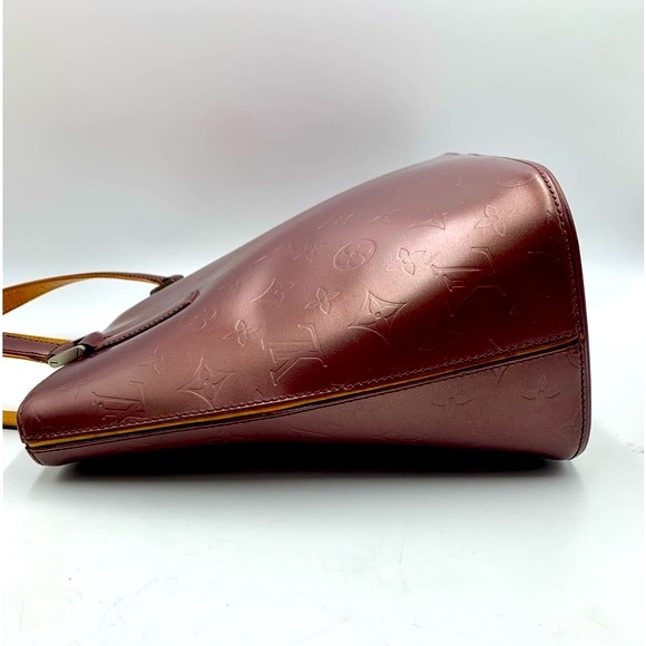 Auth Louis Vuitton Stockton Violette Embossed Monogram Matte Leather Tote Bag - Picture 3 of 16